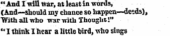 "And I will War, at least in words, (And...