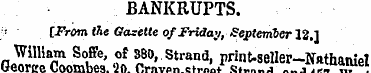 BANKRUPTS. -• [From the Gazette of Frida...