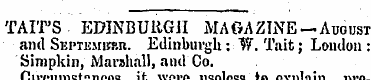 TAIT'S EDINBURGH MAGAZINE—Aubusi and SEP...