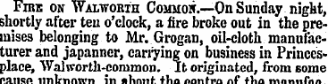 Fire on Wai.woi.th Common.—On Sunday nig...