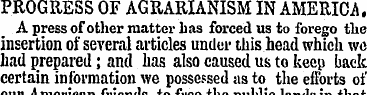 PROGRESS OF AGRARIANISM IN AMERICA. A pr...