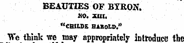 BEAUTIES OF BYRON. ko. xm, "CHILDE H1R0L...