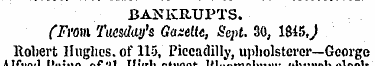 BANKRUPTS. fJiwu Tuesday's Gazelle, Sept...