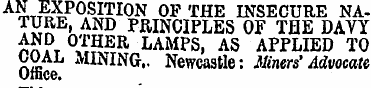 •^EXPOSITION OF THE INSECURE NATURE, AND...