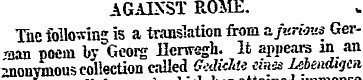 AGAINST ROME. The following is a transla...