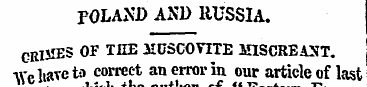 FOLAND AND RUSSIA. GRIMES OF THE MUSCOVI...