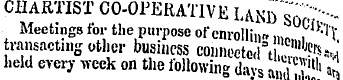 CHARTIST CO.OPERATIVE LAND " s0f-• "- - ...