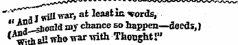 "T» a I will war, at leastia -voids, ' T...