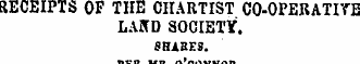 RECEIPTS OF THE CHARTIST CO-OPERATIVE LA...
