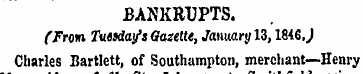 BANKRUPTS. (From Tuesday's Gazette, Janu...