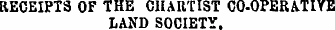 RECEIPTS OF THE CHARTIST CO-OPERATIYE LA...