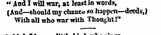 «' And I wfll war, at least in words, (A...