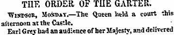 TllE ORDER OF TUE GARTER. Ty"isi>sos, Mo...