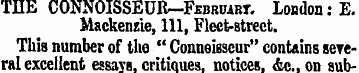 THE CONNOISSEUR-Februabt. London: E. Mac...