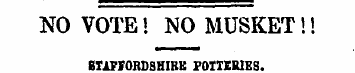 NO VOTE! NO MUSKET!! 8TAF*r0RD8HIRK POTT...