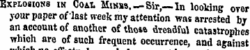 Explosions in Coal Minbs . — Sir,—In loo...