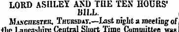 LORD ASHLEY AND TUE TEN HOURS' BILL. MAx...