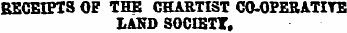 RECEIPTS OF THE CHARTIST CO-OPERATIVE LA...