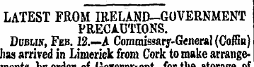 LATEST FROM IRELAND-GOVERNMENT PRECAUTIO...