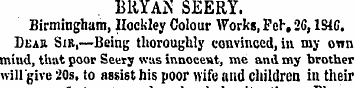 BRYAN SEERY. Birmingham, Hockley Colour ...