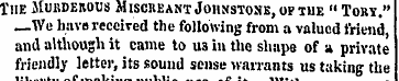 The Murderous Miscreant Johnstone, op tu...