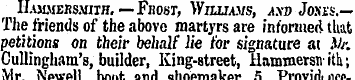 Hammersmith. — Fnosr, Williams, a.v» Jo....