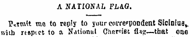 A NATIONAL FLAG. Permit mc to reply to y...