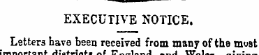 EXECUTIVE NOTICE. Letters have been rece...