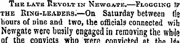 The latb Revolt in Newgate.—Flogging 5? ...