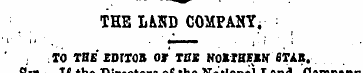 THE LAND COMPANY. TO THEEDITOB Or TBE KO...