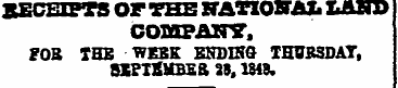 receipts of -the national land cobspaxt?...