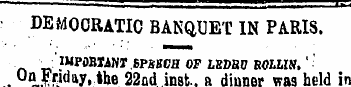 , , ' DEMOCRATIC BANQUET IN PARIS. ¦ _- ...