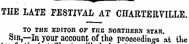 v THE LATE FESTIVAL AT CITARTERVILLE. TO...