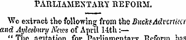 PARLIAMENTARY REFORM. Wc extract tbo fol...