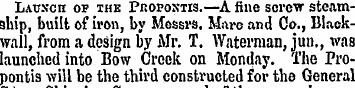 Lau.vcii op the PnoposTis.—A fine screw ...