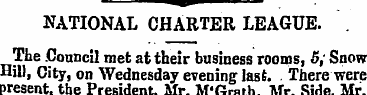 NATIONAL CHARTER LEAGUE. . The .Council ...
