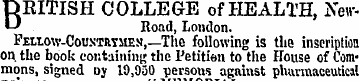 BRITISH COLLEGE of HEALTH, Heir-Road, Lo...