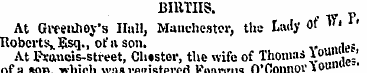 BIRTHS. At Glfenhoj's Hall, Manchester, ...