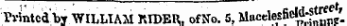 t'rintcaby WILLIAM RIDER, of No. 5, MuceieiH"- - ng . tne Printed by WILLIAM RIDER, ofNo. 5, MacelesnoW-stref '