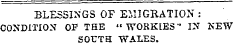 BLESSINGS OF EMIGRATION : CONDITION OF THE "WORKIES" IN NEW SOUTH WALES.