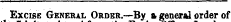 Excise General Order.—By a general order of