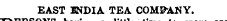 EAST INDIA TEA COMPANY. little timeto
