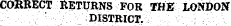 CORRECT RETURNS FOR THE LONDON DISTRICT.