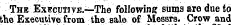 The Executive.—The following sums are due to tho Executive from the Bale of Messrs. Crow and