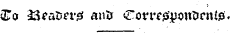 7 2To iS^atJfr^ antf Corrf^onUntip.