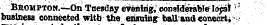 ¦¦ Brompton. -- On Tnesaay evening, considerable Ioj3l '&gt;[ business connected with the ensuing baU-and concert,
