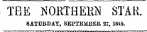 THE iNOKTHEliN STAR. SATURDAY, SEPTEMBER 27, 1845.