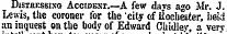 Distressing Accident.—A few days ago Mr. J. Lewis, the coroner for the "city of Koche&ter, lieid an inquest on the body of Edward Chidley, a verv