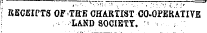 ; RECEIPTS OF THE CHARTIST CO-OPERATIVE ; -LAND SOCIETY. : &lt; -. • ,