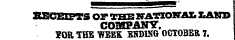BEC9BXPT3 OT TBS NATIONAL, XtAKB COMPANY, lOR THE WEEK ENDING OCTOBER 7.